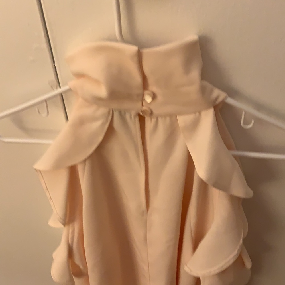 Topshop Cold Shoulder Ruffle Blouse - Picture 6 of 6